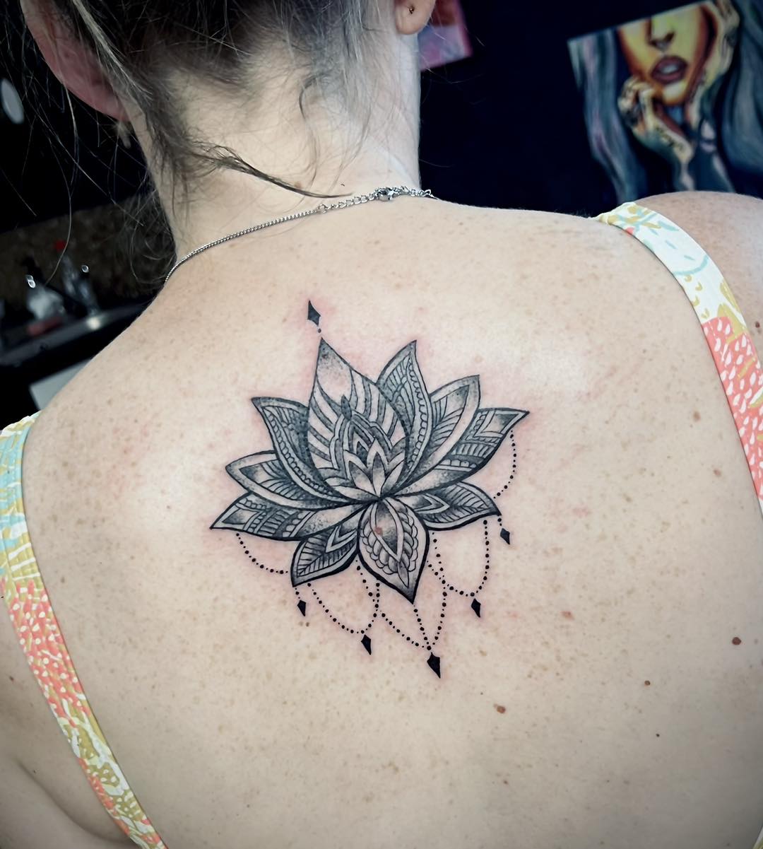 Beautiful Lotus flower mandala tattoo