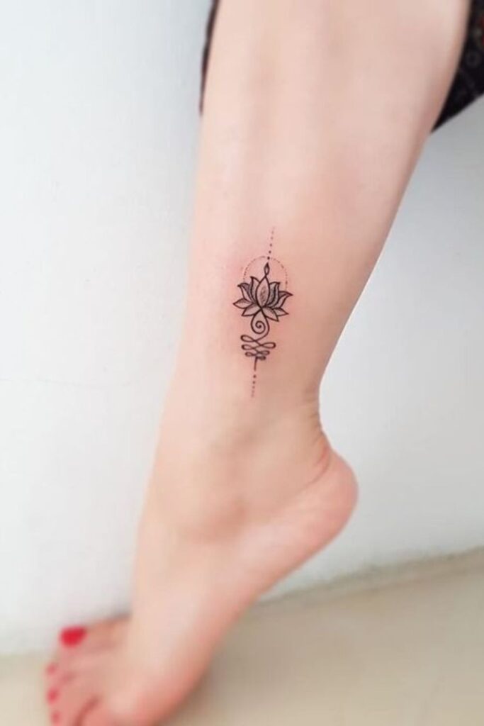 Small mandala lotus flower tattoo design