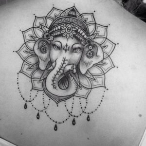  An Elephant Mandala Tattoo Featuring A Ganesha Mandala Design Illustration 