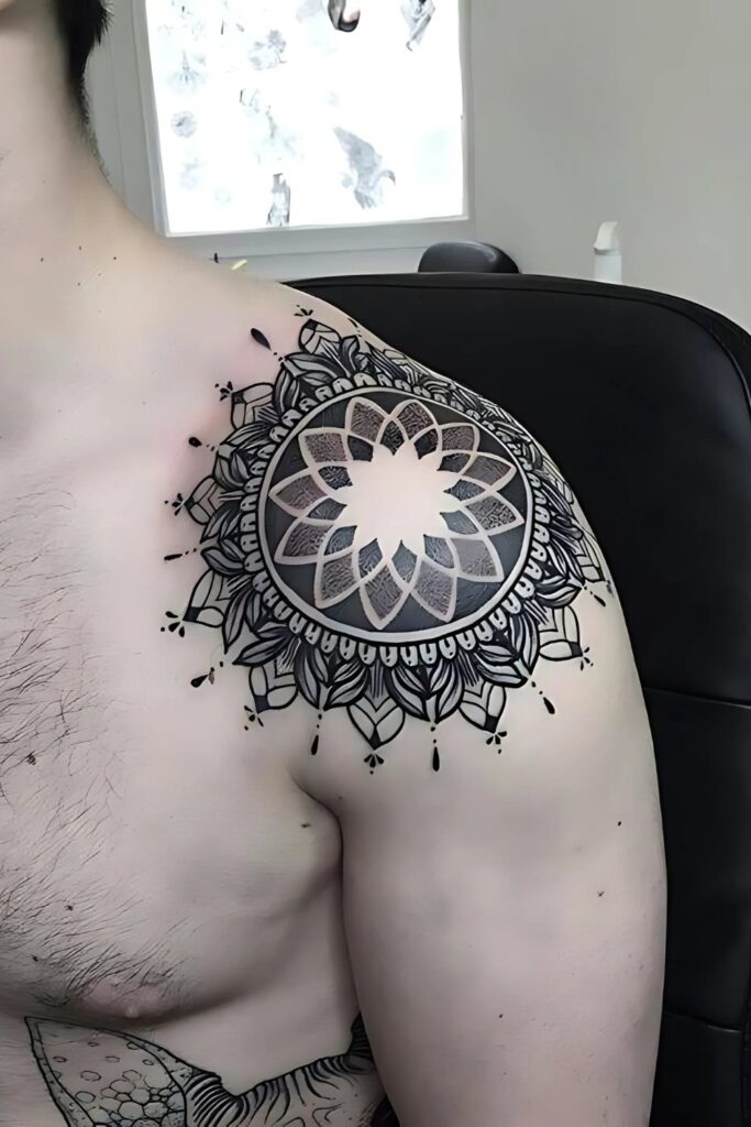 Mandala Shoulder Tattoo: A Symbol of Beauty, Balance, and Meaning Exploring Indian Style Mandala Shoulder Tattoo for men