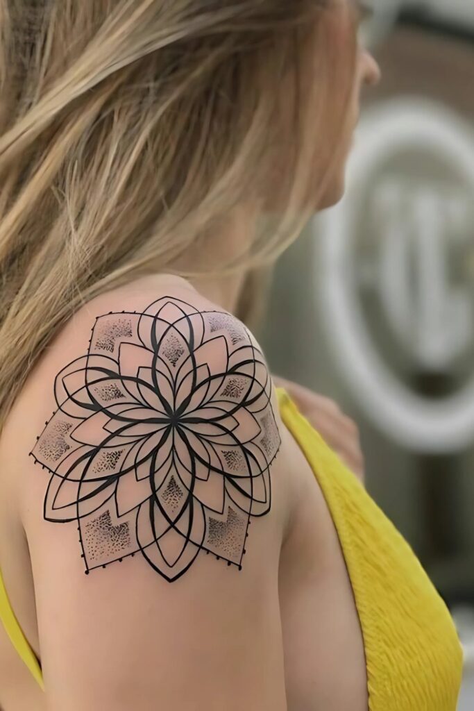 Mandala Shoulder Tattoo: A Symbol of Beauty, Balance, and Meaning Feminine Mandala Shoulder Tattoo Designs That Symbolize Strength