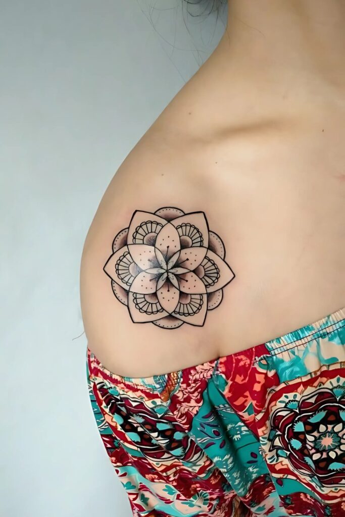 Mandala Shoulder Tattoo: A Symbol of Beauty, Balance, and Meaning Full Coverage Mandala Shoulder Cap Tattoo Designs