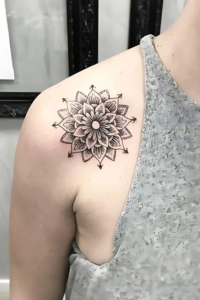 Mandala Shoulder Tattoo: A Symbol of Beauty, Balance, and Meaning Small and Elegant Simple Mandala Shoulder Tattoo Ideas