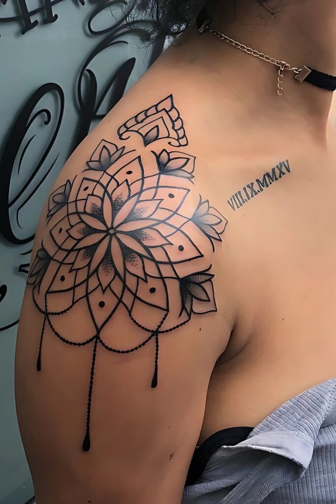 Mandala Shoulder Tattoo: A Symbol of Beauty, Balance, and Meaning Spiritual and Minimal Mandala Shoulder Tattoo Designs