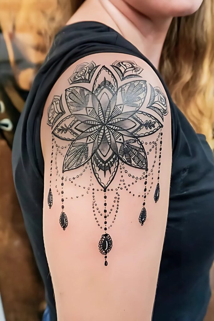 Mandala Shoulder Tattoo: A Symbol of Beauty, Balance, and Meaning Stunning Designs for Mandala Shoulder Tattoo with Floral Patterns