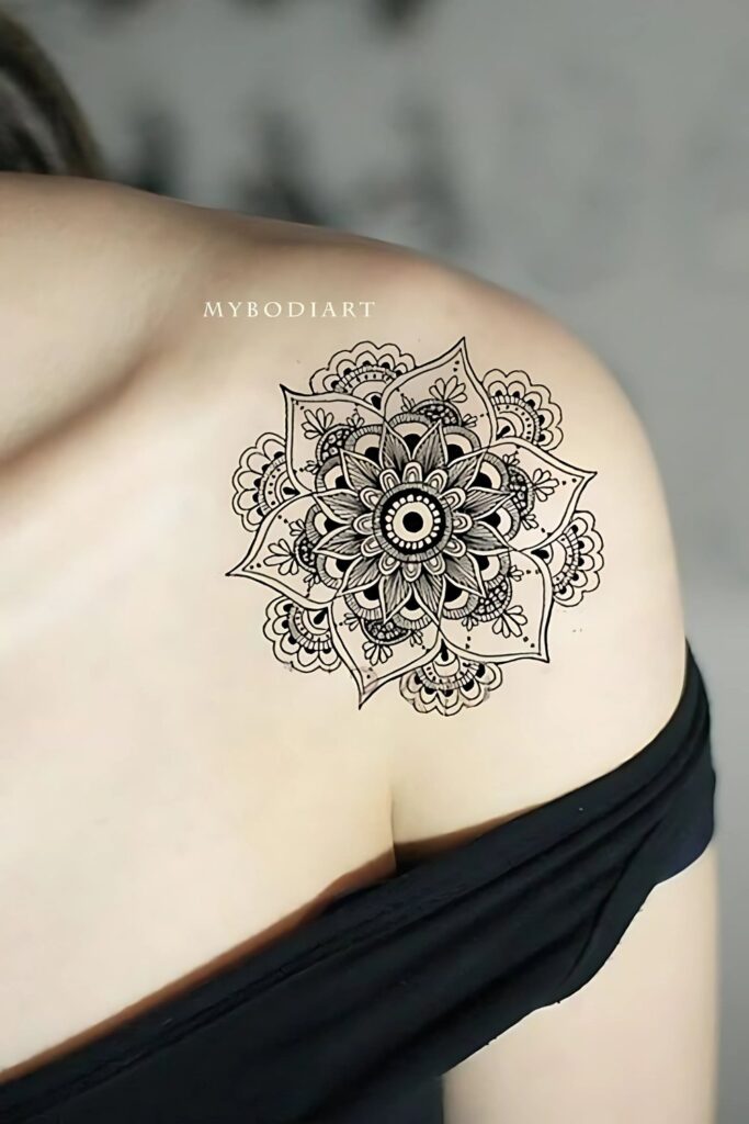 Mandala Shoulder Tattoo: A Symbol of Beauty, Balance, and Meaning Symbolic Pairings for Mandala Tattoo on Shoulder
